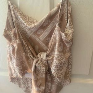 Lane 201 Gone For Good Bandana Tank 
Size Small / beige